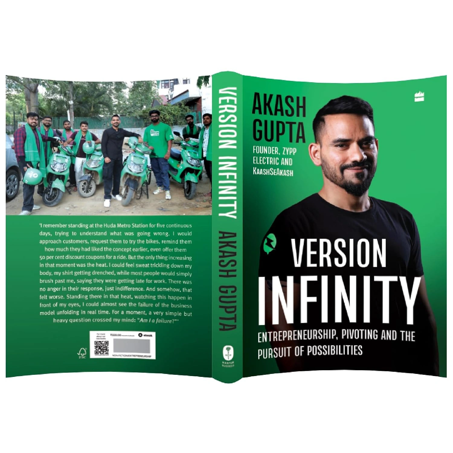 Version Infinity full cover spread: back cover, spine and front cover